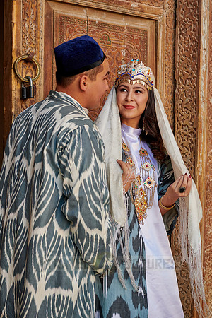 bridal couple in traditional clothes
