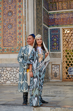 bridal couple in traditional clothes