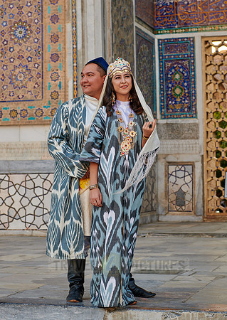 bridal couple in traditional clothes