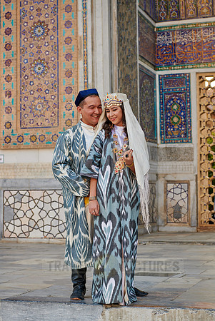bridal couple in traditional clothes