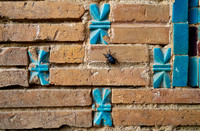details of blue tiles in necropolis Shah-i-Zinda