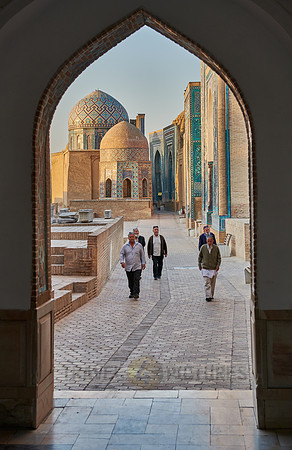 religios men in necropolis Shah-i-Zinda