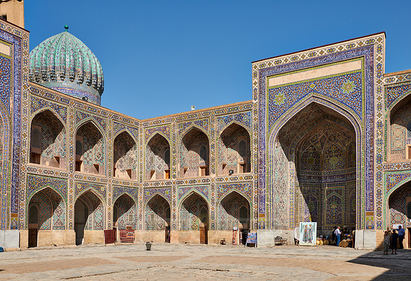 inner courtyard of Sher-Dor-Madrasa, Registan of Samarkand