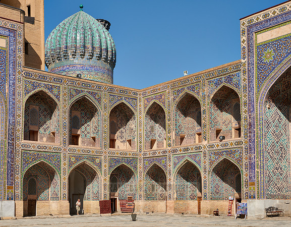 inner courtyard of Sher-Dor-Madrasa, Registan of Samarkand
