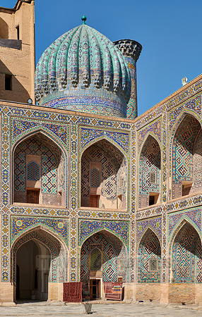 inner courtyard of Sher-Dor-Madrasa, Registan of Samarkand