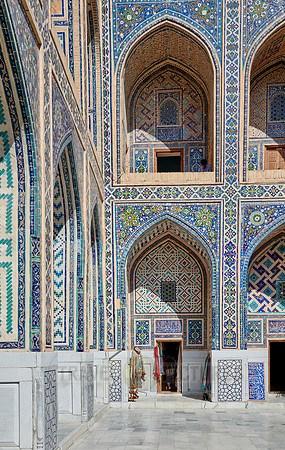 inner courtyard of Ulugʻbek-Madrasa, Registan of Samarkand