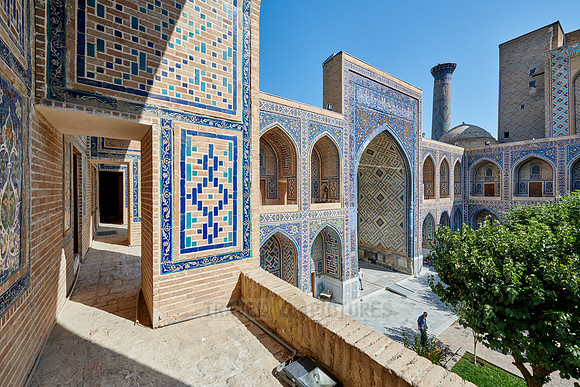 inner courtyard of Ulugʻbek-Madrasa, Registan of Samarkand