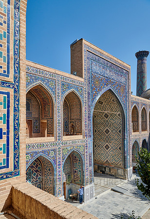 inner courtyard of Ulugʻbek-Madrasa, Registan of Samarkand