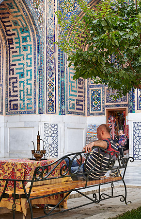 inner courtyard of Ulugʻbek-Madrasa, Registan of Samarkand