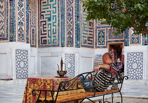 inner courtyard of Ulugʻbek-Madrasa, Registan of Samarkand