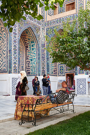 inner courtyard of Ulugʻbek-Madrasa, Registan of Samarkand