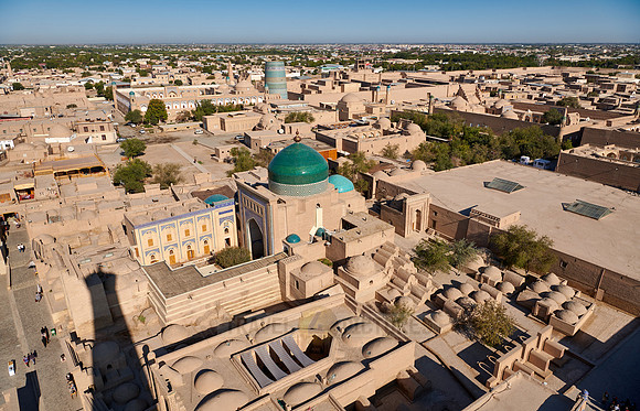 arial view from Minaret of the Islam-Khodja madrassa onto Itchan-Kala