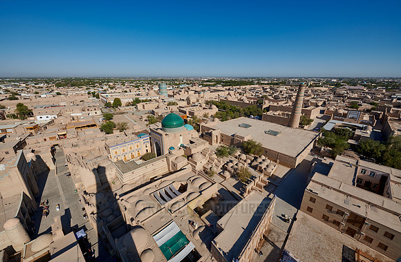 arial view from Minaret of the Islam-Khodja madrassa onto Itchan-Kala