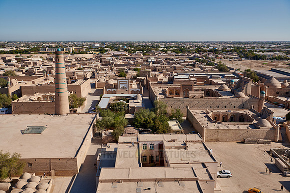 arial view from Minaret of the Islam-Khodja madrassa onto Itchan-Kala