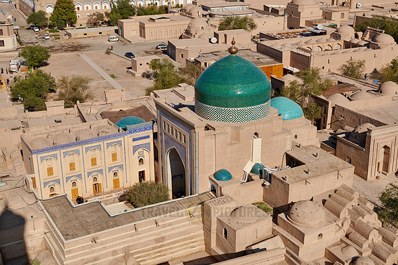 arial view from Minaret of the Islam-Khodja madrassa onto Itchan-Kala