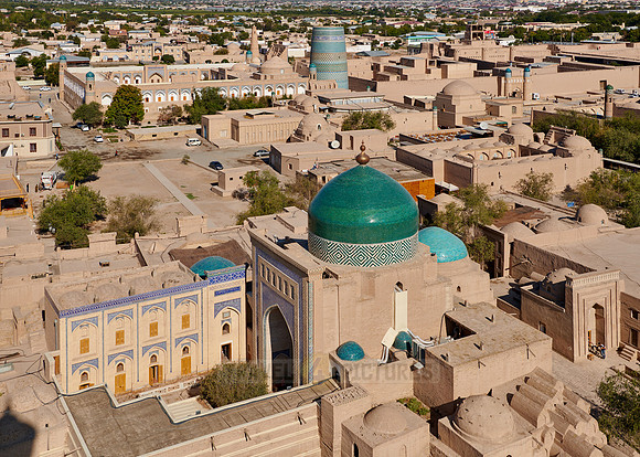 arial view from Minaret of the Islam-Khodja madrassa onto Itchan-Kala