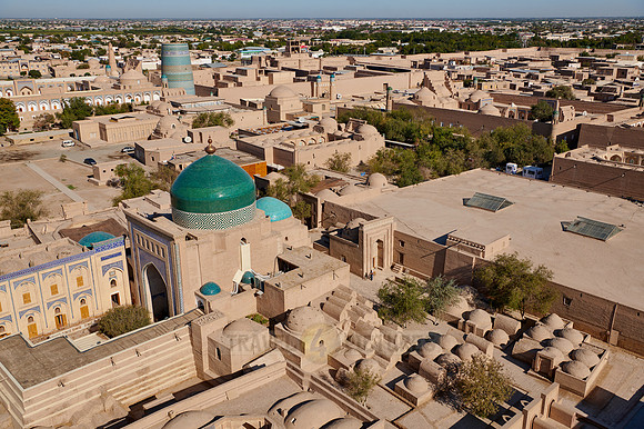arial view from Minaret of the Islam-Khodja madrassa onto Itchan-Kala