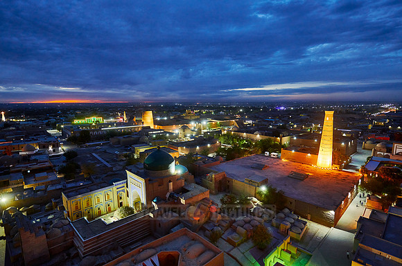 arial view from Minaret of the Islam-Khodja madrassa onto Itchan-Kala