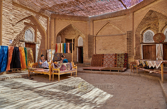 Manufacture of silk carpets in carpet weaving, Itchan-Kala