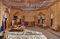 Manufacture of silk carpets in carpet weaving, Itchan-Kala