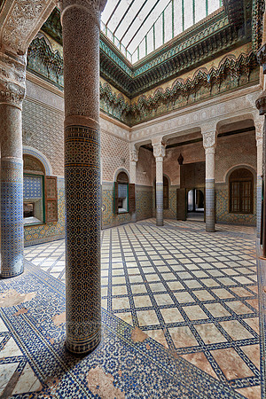 interior view with strong decoration of Telouet