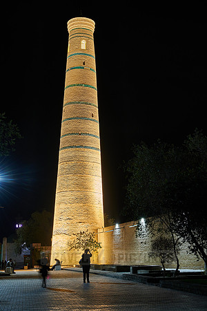 night shot minaret of Djuma Mosque, Itchan-Kala