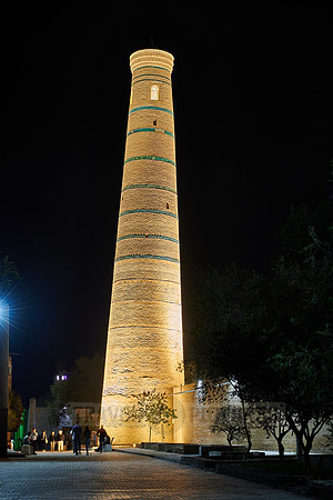 night shot minaret of Djuma Mosque, Itchan-Kala