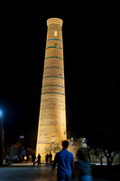 night shot minaret of Djuma Mosque, Itchan-Kala