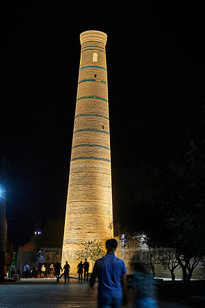 night shot minaret of Djuma Mosque, Itchan-Kala