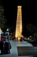 night shot minaret of Djuma Mosque, Itchan-Kala