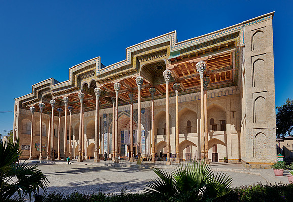 Columns of Bolo Hovuz Mosque or Bolo Hauz mosque