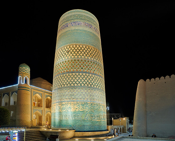 illuminated Kalta Minor Minaret, Itchan-Kala