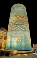 illuminated Kalta Minor Minaret, Itchan-Kala