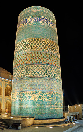 illuminated Kalta Minor Minaret, Itchan-Kala
