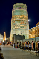 illuminated Kalta Minor Minaret, Itchan-Kala
