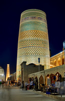 illuminated Kalta Minor Minaret, Itchan-Kala