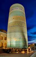 illuminated Kalta Minor Minaret, Itchan-Kala