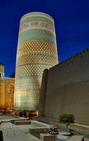 illuminated Kalta Minor Minaret, Itchan-Kala