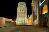 illuminated Kalta Minor Minaret, Itchan-Kala