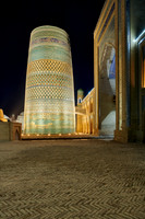 illuminated Kalta Minor Minaret, Itchan-Kala