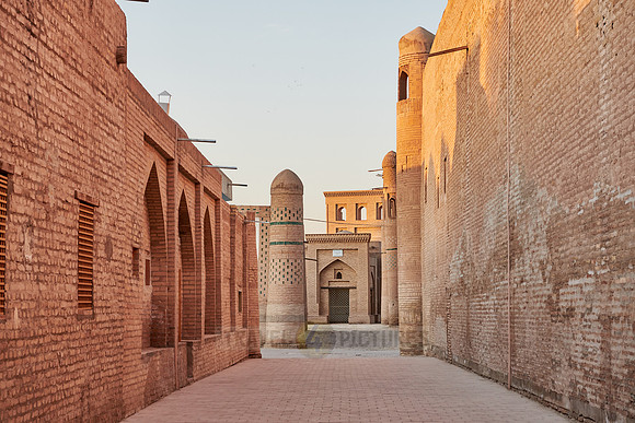typical buildings in the alleys of the old town Itchan-Kala