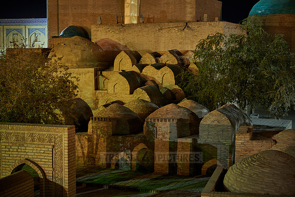 mysteriously night shots of tombs inside the old town Itchan-Kala