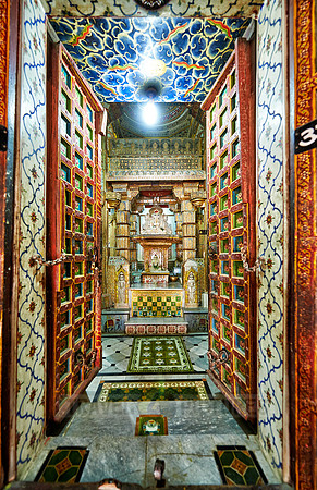 Altar inside Bhandasar Jain Temple