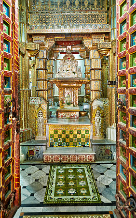Altar inside Bhandasar Jain Temple