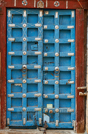 old wooden door of a building in Jaisalmer