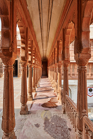 Arcade in inner courtyard inside Junagarh Fort