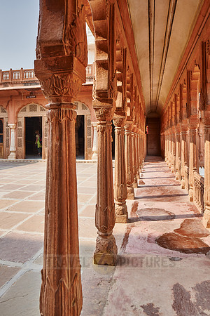 Arcade in inner courtyard inside Junagarh Fort