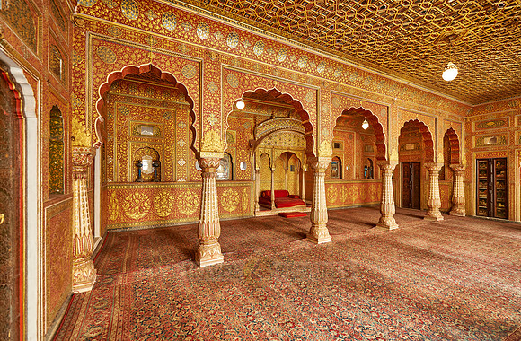Karan Mahal, public audience hall, emperor throne, Exquisite glass inlay work