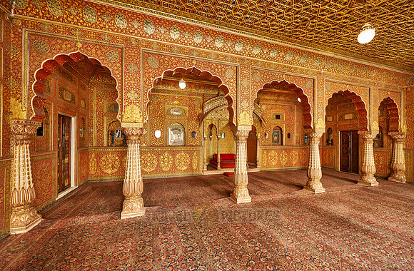 Karan Mahal, public audience hall, emperor throne, Exquisite glass inlay work