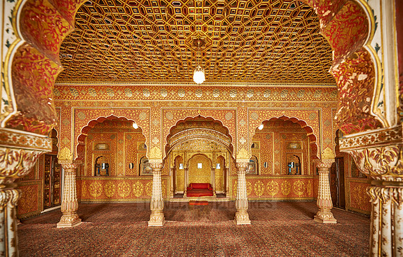 Karan Mahal, public audience hall, emperor throne, Exquisite glass inlay work